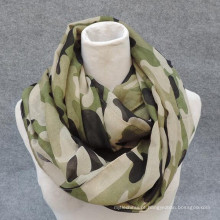 Whosale elegância moda impressão macia círculo de viscose marinha militar infinito cachecol atacado